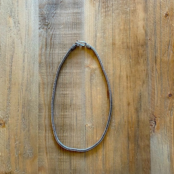 Bali Silver Woven Necklace - Picture 1 of 8